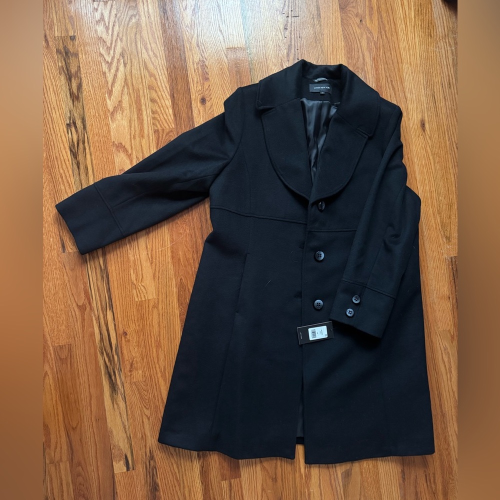 Jones New York Black Wool Blend Peacoat, Size 1X, NWT